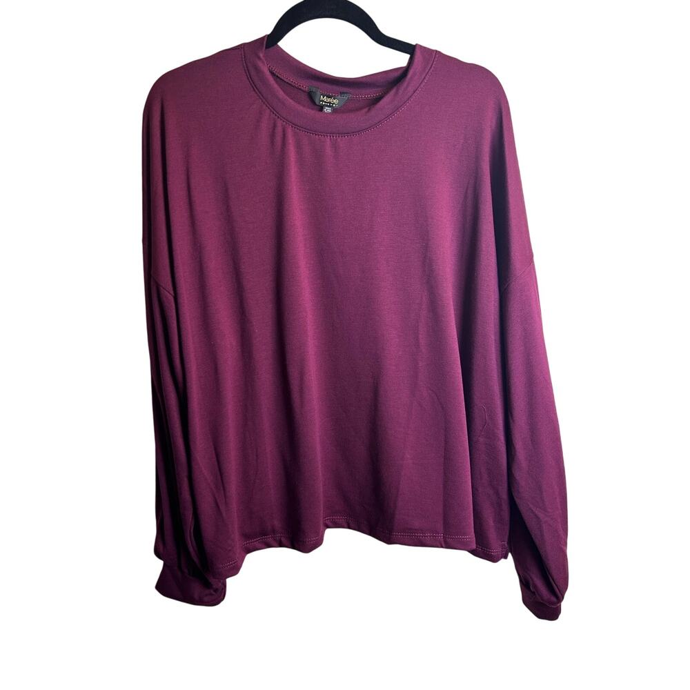 Maree 2X Burgundy Scoop Neck Casual Blouse Sweater Soft Made in USA